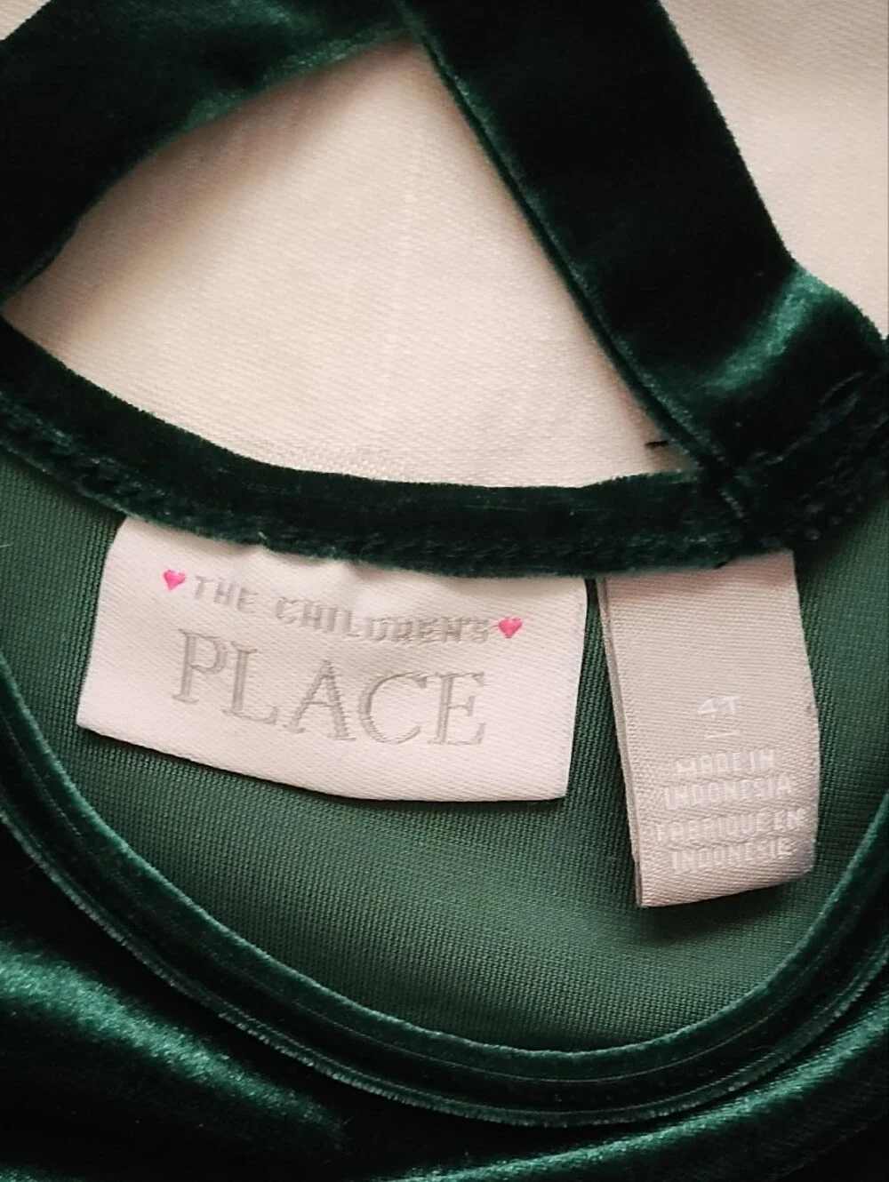 The Children's Place Dark Green Velvet Fit-and-Flare Dress